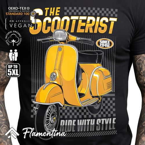 Scooterist mens tshirt vintage - mens,