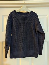 BNWOT Boys NEXT Navy Waffle Pattern Tight Knit Heavy weight jumper 5-6 yrs
