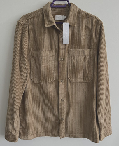 Topman corduroy shirt camel - topman,