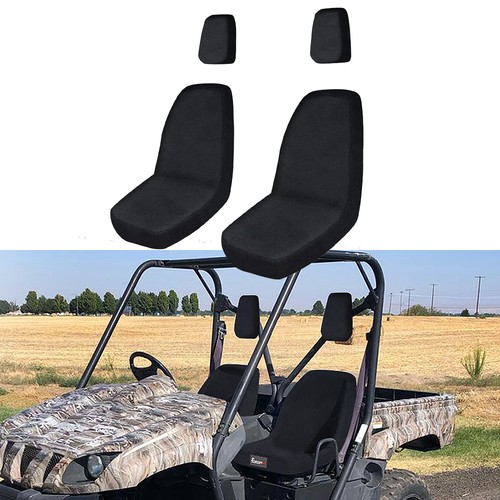 Black utv bucket seat covers - black,
