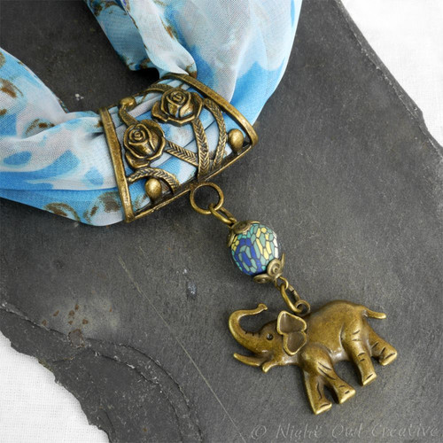 Elephant scarf ring - scarf, clip