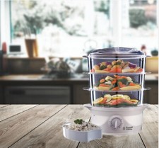 Russell Hobbs 9LT Food Steamer 3 Tier with 1L Rice Bowl & 60 Minute Timer 21140