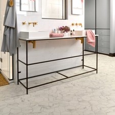 Marble Hex White Sheet Vinyl