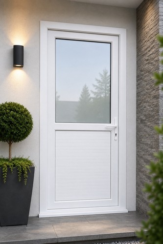 Upvc single door half glazed - upvc,