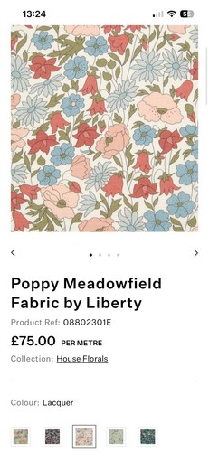 Poppy meadow field fabric - meadow,