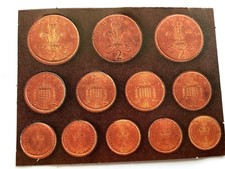 Toy coins Cardboard Uniface Decimal Uncut 