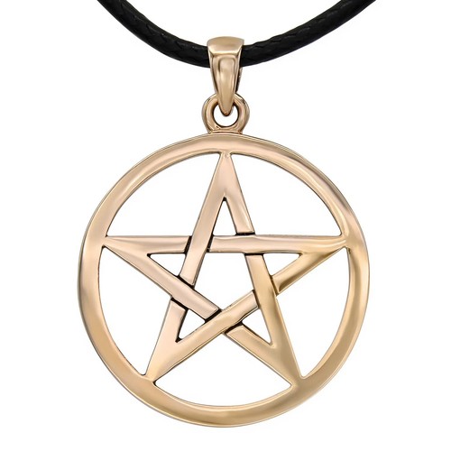 Bronze pentacle pendant - pentacle,