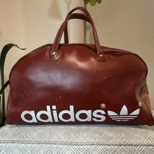 Adidas Red Leather Holdall Bag