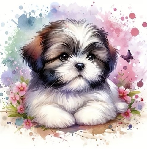 Cute shih tzu puppy diamond - cute,