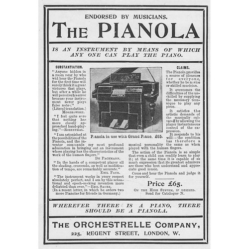 The pianola orchestrelle - pianola,