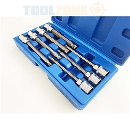 7pc extra long spline socket - 7pc,