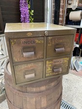 Vintage Industrial Metal Card Index Drawers. Art Metal Of London. Used.