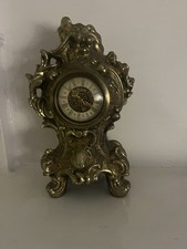 Baroque/Rococo Vintage Brass Walter Mantle Clock. No Internal Workings