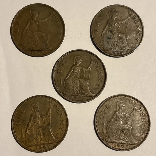 Job lot old one penny - old, coin