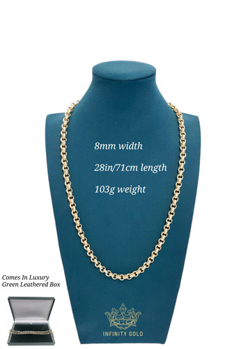 Mens 9ct gold 8mm lined - gold,