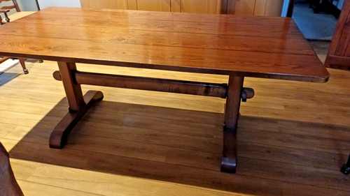 Oak dining table and - oak, chairs