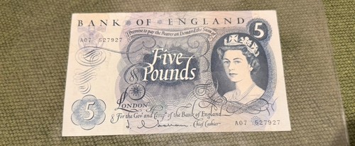 Old five pound note - pound,