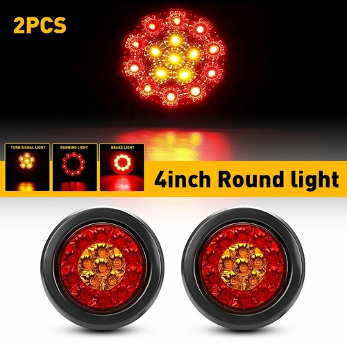 Red amber round tail 16led - round,