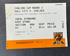 Hull City v Chelsea Carling Cup 2007 * Match Day Ticket *