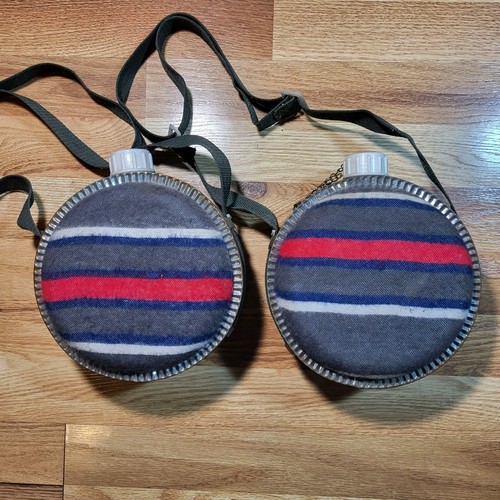 Vintage flannel canteen - 2, tin