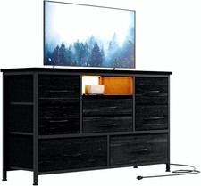 8 Drawer LED Dresser TV Stand