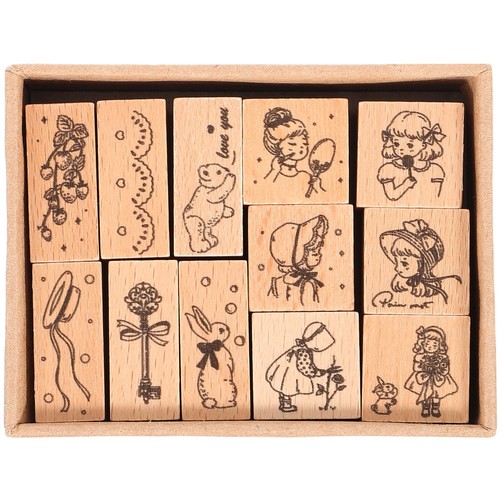 Wooden stamps set - stamps,
