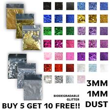 Biodegradable Glitter Cosmetic Chunky & Fine Festival Craft BUY 5 GET 10 FREE