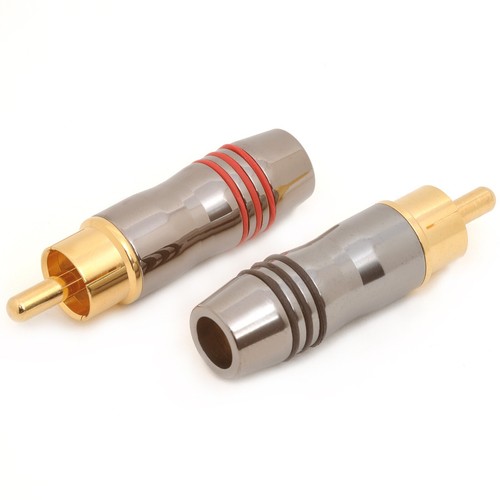 Gold plated phono plugs - gold,