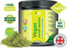 1NE Super Greens Powder 250g - 18+ Super Foods Spirulina Chlorella Barley Grass