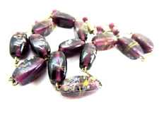 Beautiful Art Deco Vintage Lamp Work Amethyst Glass Bead Bronze Necklace ?