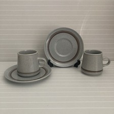 STONEWARE BY GOVANCROFT CUP AND SAUCER X2