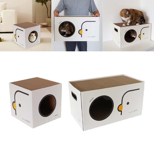 Cardboard cat house hideaway - cat,
