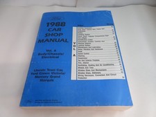 1988 Ford Lincoln Mercury Car Shop Service Manual Vol.A Body/Chassis/Electrical