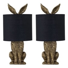 Set of 2 Gold Hare Rabbit