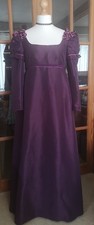 Regency Hand Made Embellished Gown Aubergine. UK 14/16. 39in Bust Jane Austen 