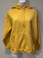 Mustard Yellow Hoodie Sweatshirt Jumper by AWFis Size Medium