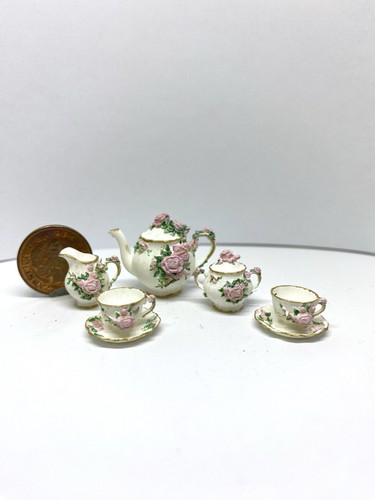 12th scale rose tea set - 12th,
