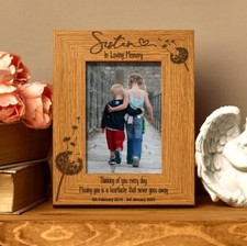 Sister Remembrance Photo Frame Personalised Portrait Dandelions FW835