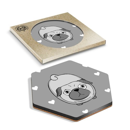 Hexagon coaster bw - hexagon,