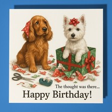 Spaniel and West Terrier Happy