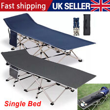 Extra Wide Heavy Duty Single Folding Bed Camping Travel Guest Lightweight + Bag