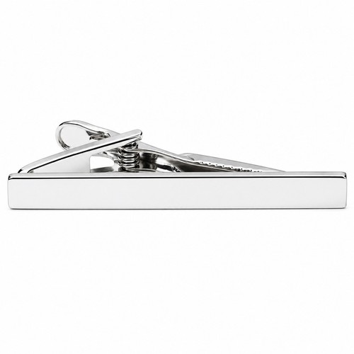 Plain rhodium tie - plain,