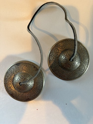 Vintage tibetan bronze tingsha - tibetan,
