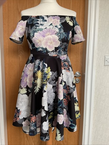 Select black floral bardot dip - black,