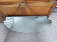 Vintage Mid Century Bevelled Edge Frameless Wall Mirror Hanging Chain 50s Retro