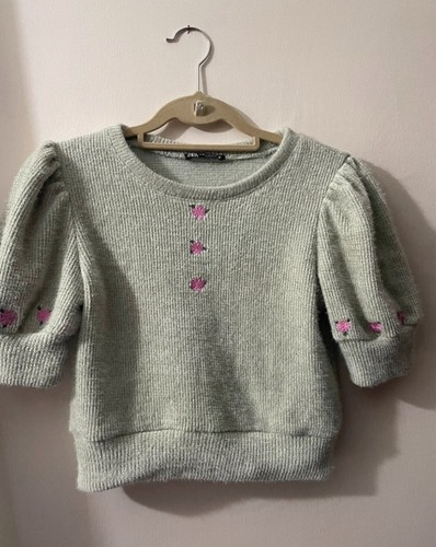 Zara green puff sleeve - zara, crop