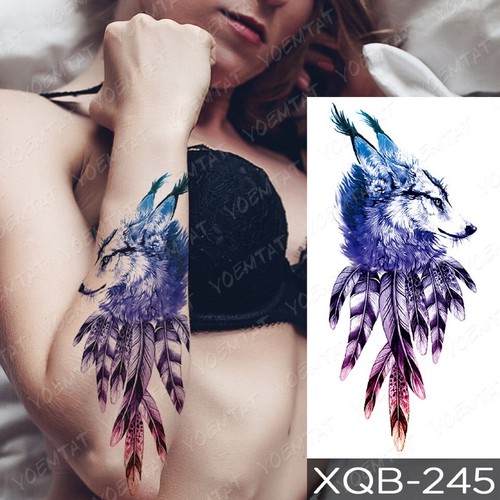 Wolf dream catcher tattoo - wolf,