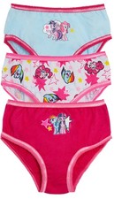 Girls 3 Pack My Little Pony Briefs Kids Rainbow MLP Underwear Multipack Knickers