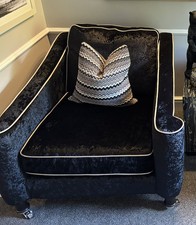 Sofology Black Velvet Armchair