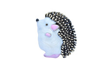 Vintage inspired enamel hedgehog brooch, antique gold-tone